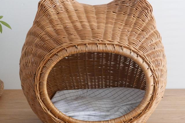 라탄 캣 고양이 하우스 숨숨집 귀쫑긋