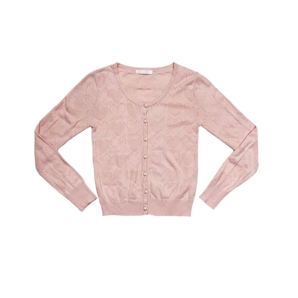 [중고]빈티지 핑크 하트 가디건