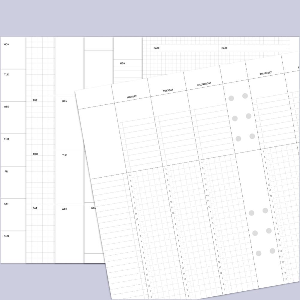 A5 6공 바인더 다이어리 리필 속지 주간계획표 위클리 플래너