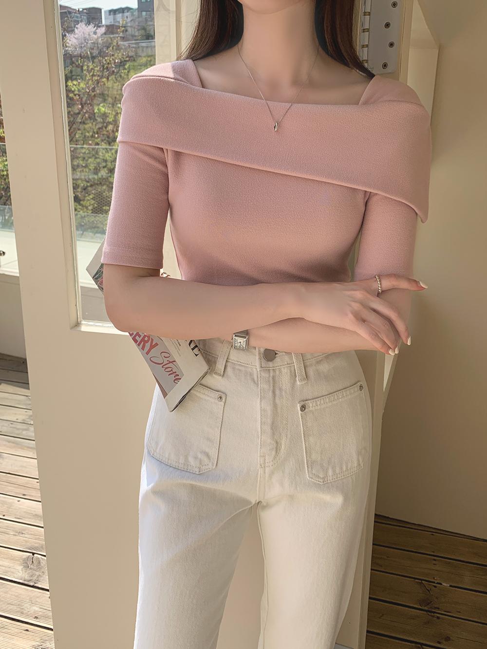 [더봄]브리트니 언발숄 티셔츠 2color