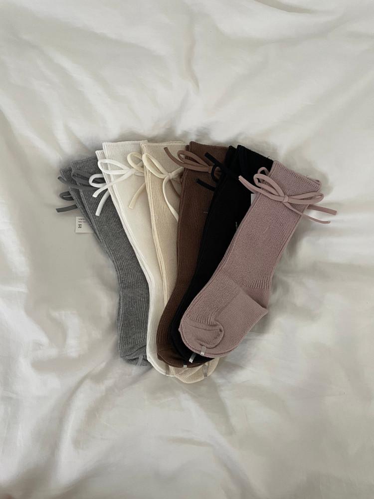 (6colour) 여아 리본 니삭스 아기 양말 반스타킹