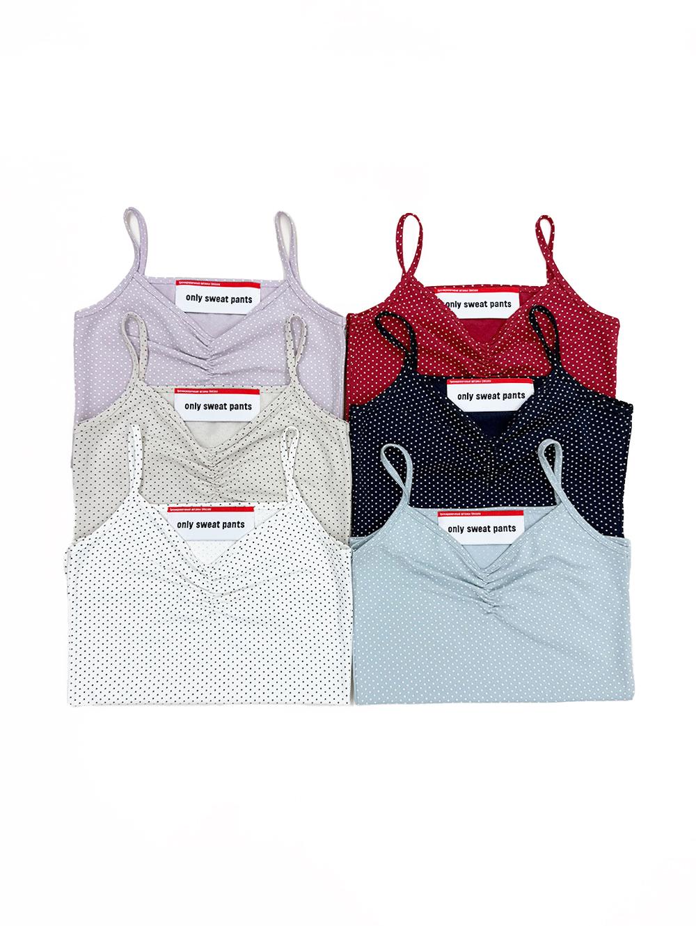 Dot V-neck sleeveless 도트 브이넥 나시 슬리브리스