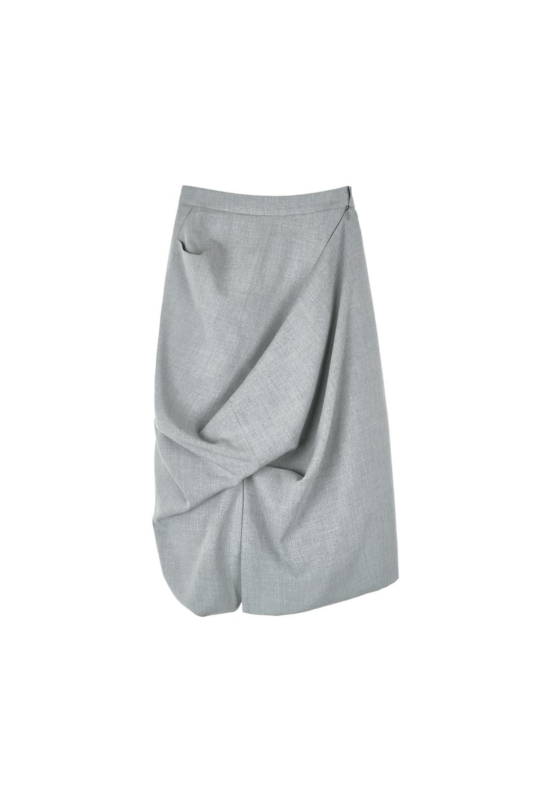 [S size 3/31 예약배송] MIDI DRAPE SKIRT (M GREY)