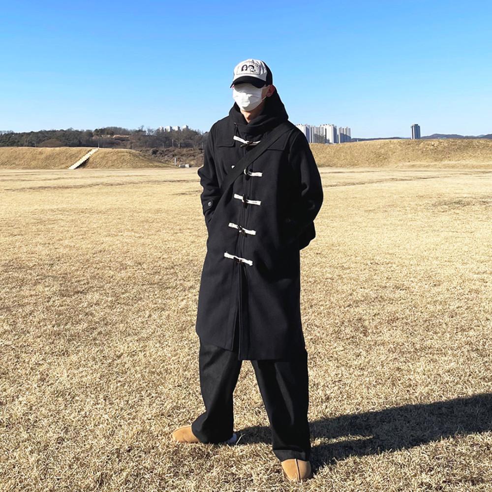 남자떡볶이코트 후드 롱 남녀공용 남자더플코트