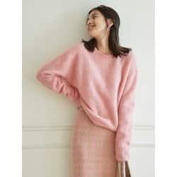 Mohair R-neck Pullover Knit (2color)