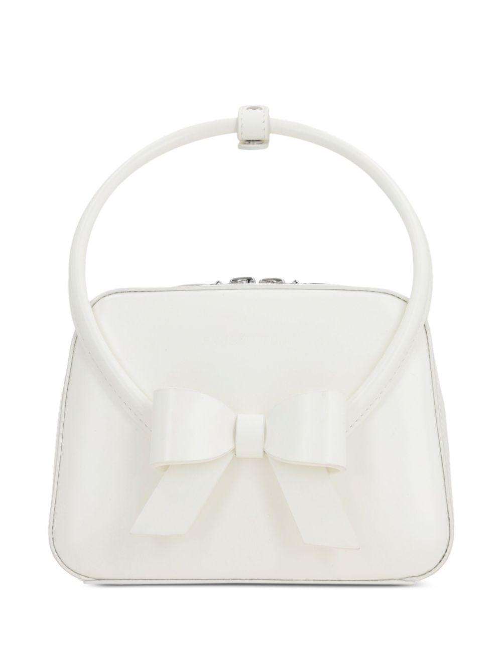 Stereo bow-appliqué leather bag