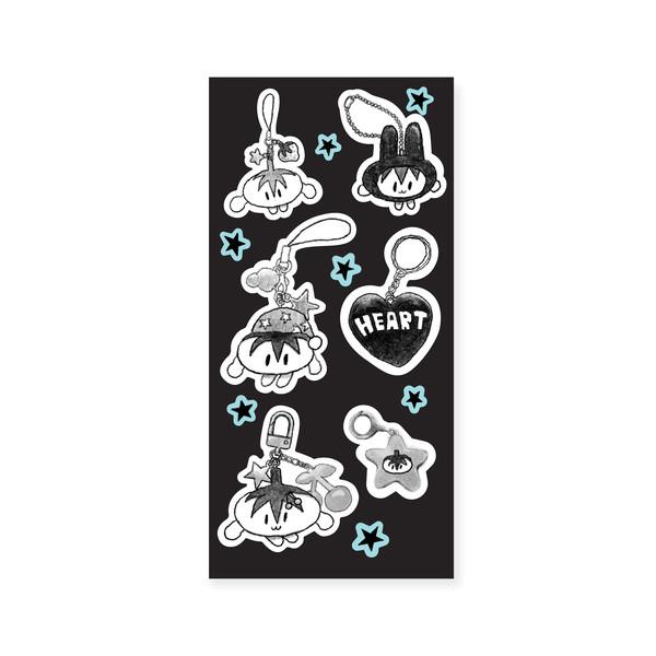 큐티 키링 홀로그램 스티커