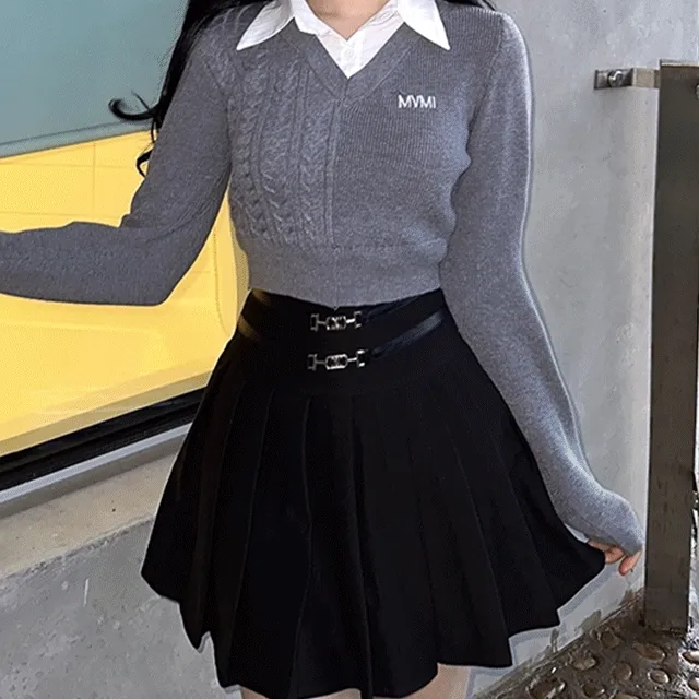 [당일출고/겨울스커트/S~M]그땐 체인 플리츠 주름 A라인치마 미니스커트/핀턱스커트 체인스커트 플리츠스커트 겨울치마 핀턱스커트 기모원단 미디스커트 치마바지 하운드스커트 골덴치마 코듀로이치마 머메이드스커트 주름스커트 밴딩스커트 니트스커트 랩스커트 레더