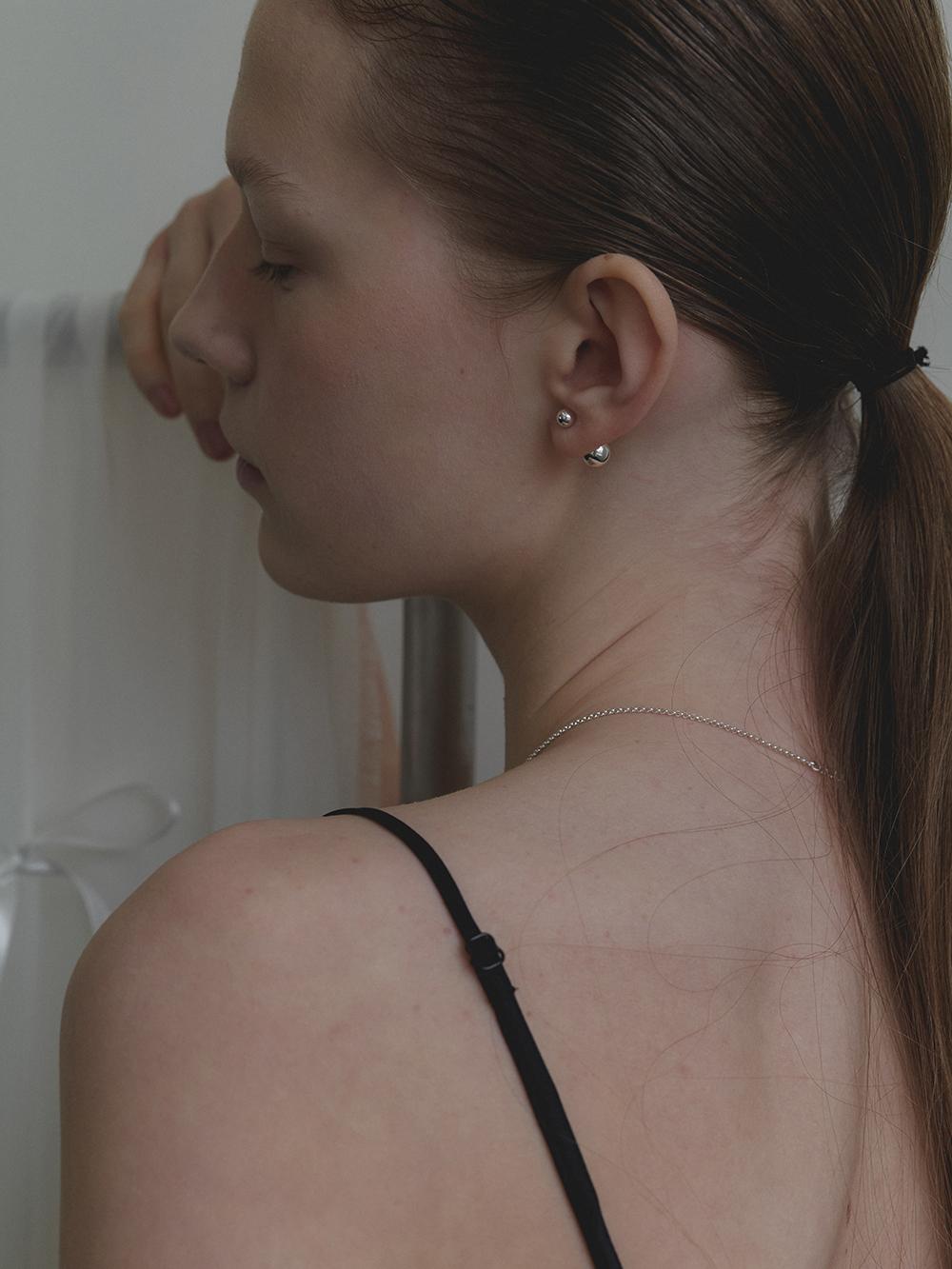 symmetry ball earring - silver