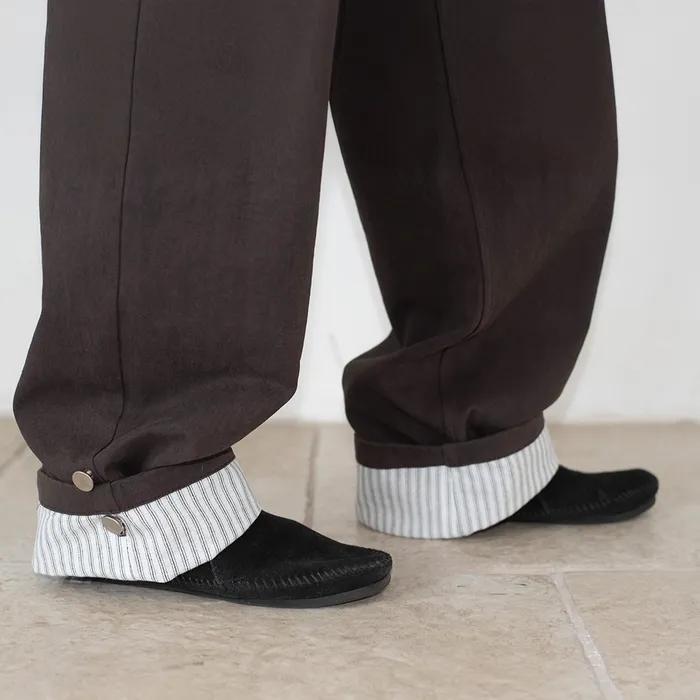 [3차 리오더] WIDE CUFFS COTTON PANTS (BROWN)