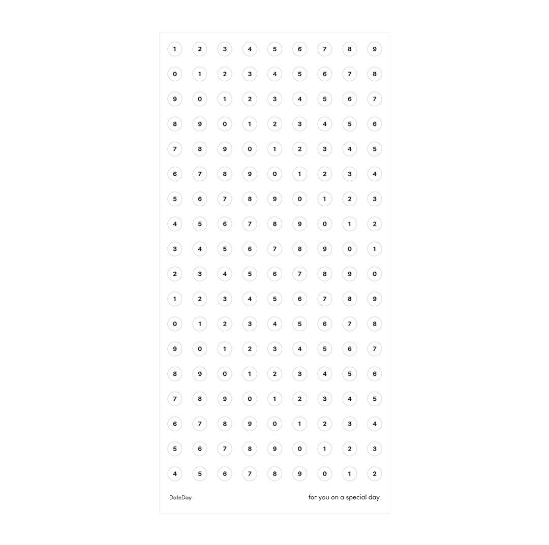 [3rd reorder] Seal sticker - Basic number 01