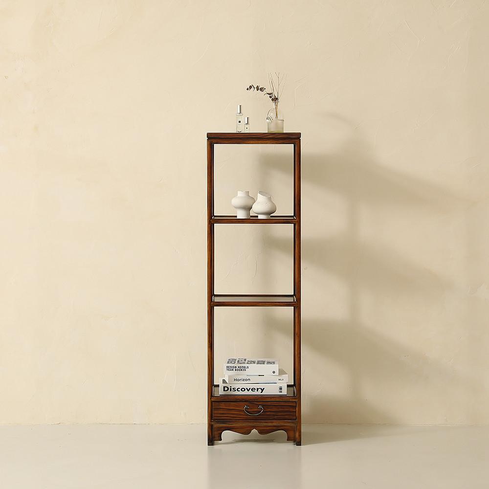 민규네고가구 소나무 슬림 사방 탁자 원목 인테리어 전통 엔틱 고전 수납장 장식장 진열장