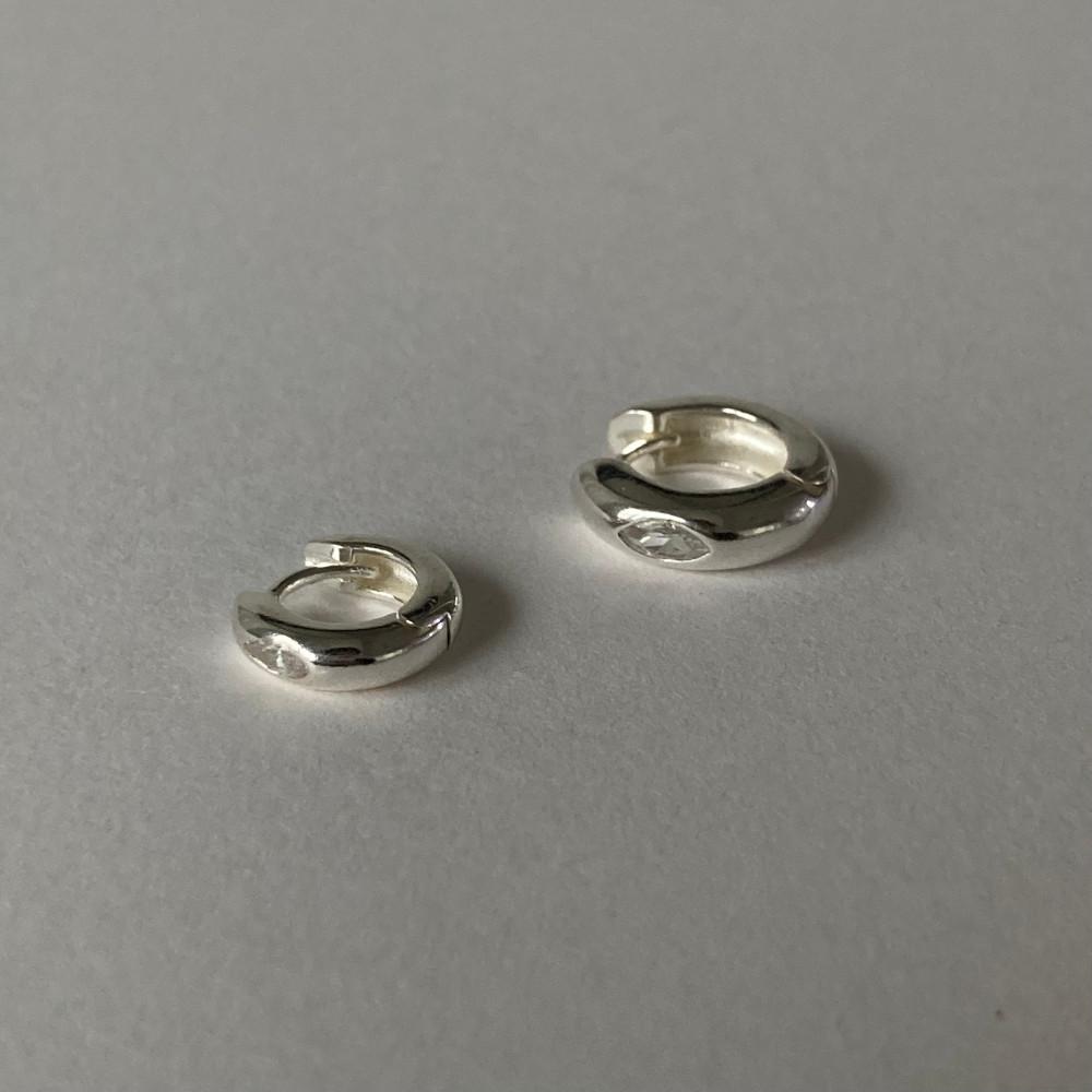 [실버925] 러프 크리스탈 임베드 원터치 링