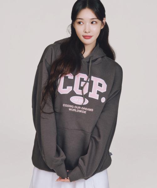 코드그라피(CODEGRAPHY)  CGP 아치 로고 후드티_차콜 - 사이즈 & 후기 | 무신사