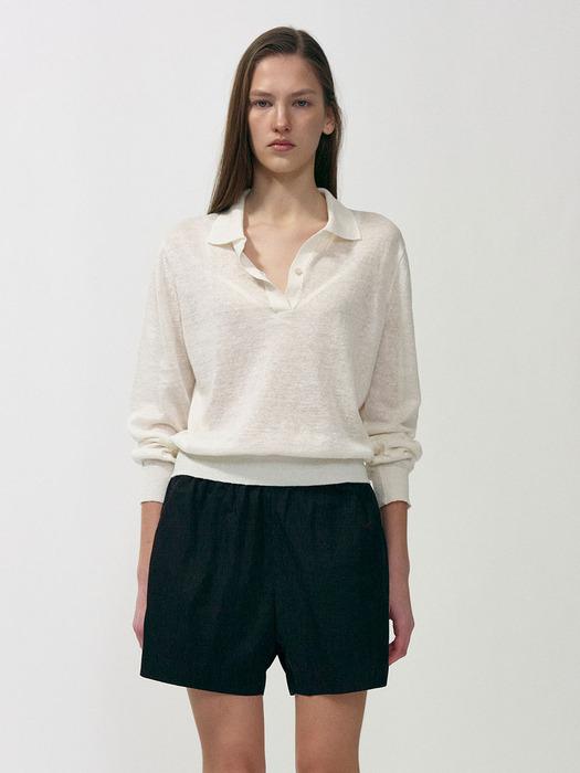 Carrel collar knit (White)