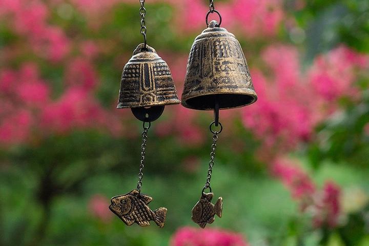 물고기 풍경 종 주물종 윈드차임 엔틱 빈티지 일본 풍경종