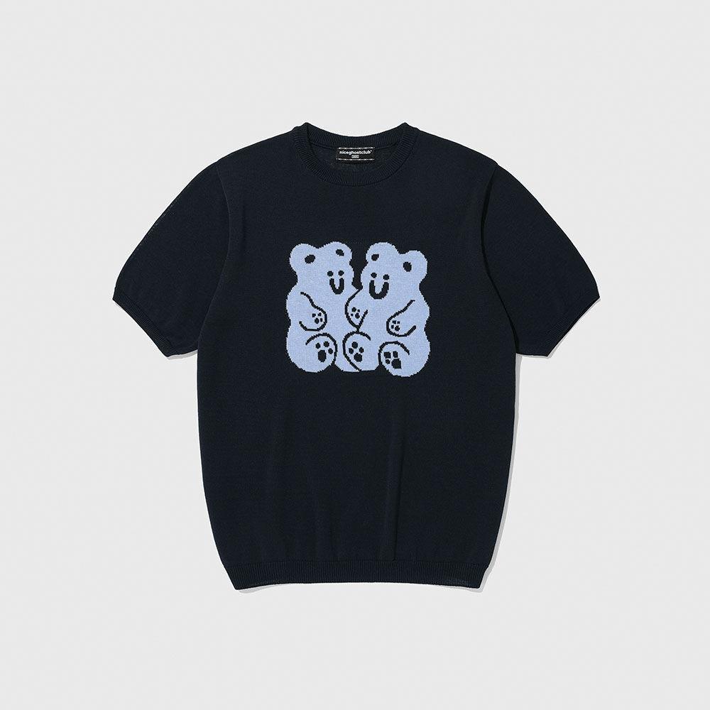 구미 베어 써머 니트 하프 티_네이비(NG2CSUK631A)