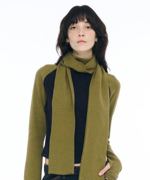 스트라이프 저지 머플러_머스타드