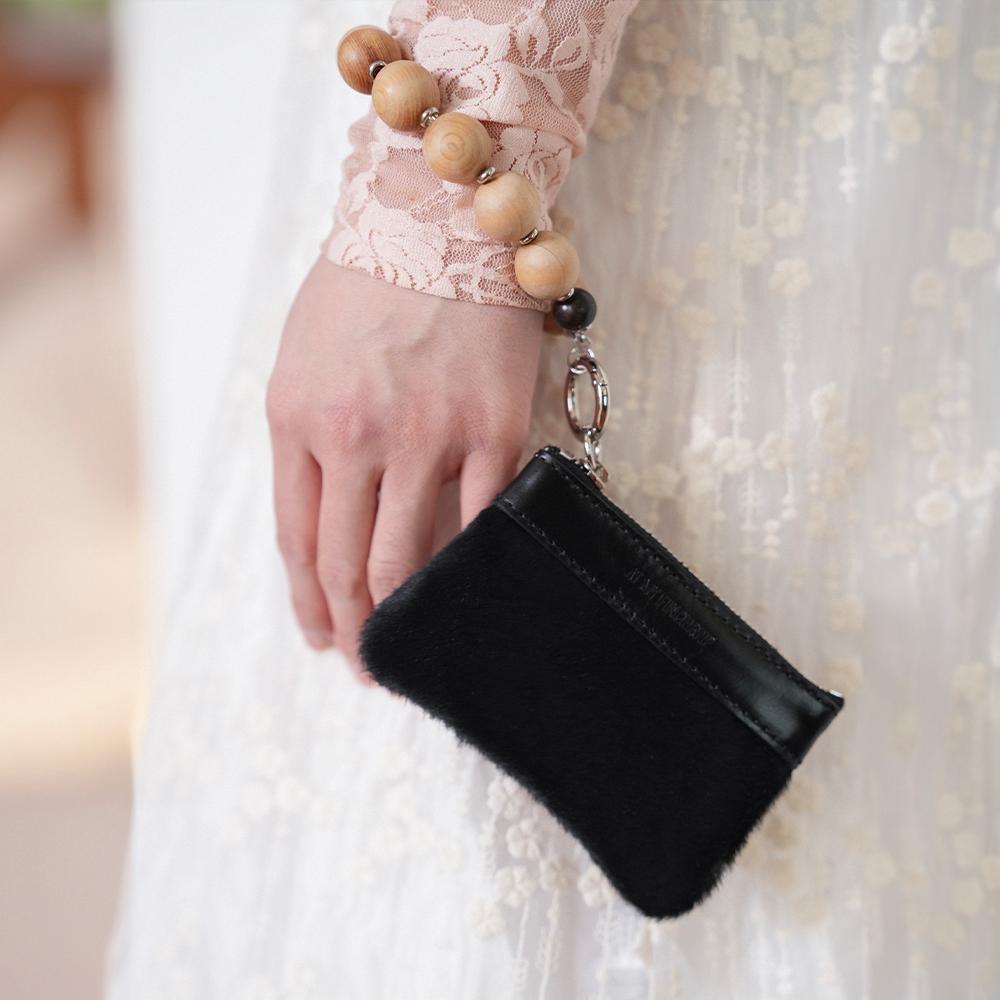 Pony Hair Wallet Noir Pony (Black)