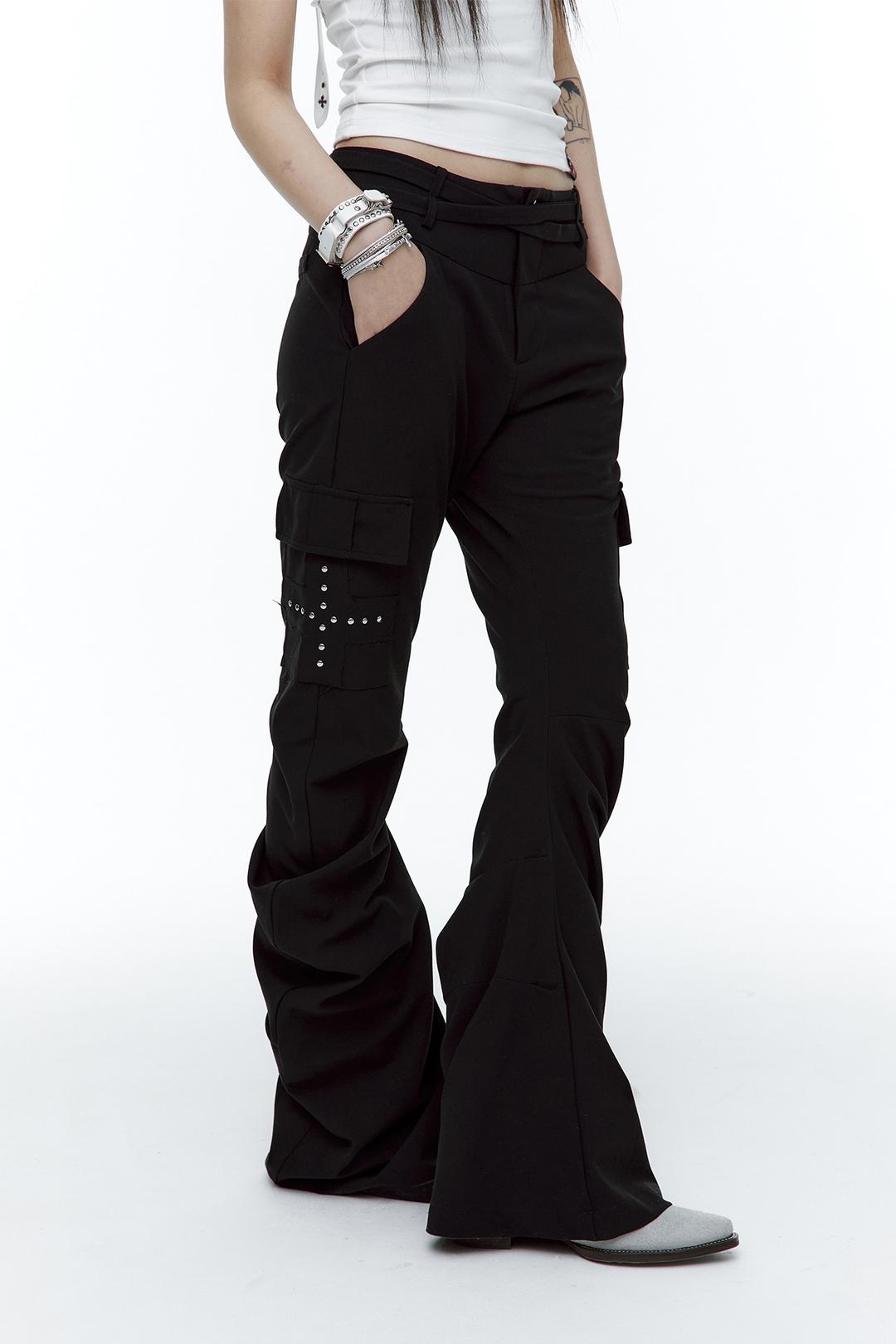 Drape Bootcut Pants Black