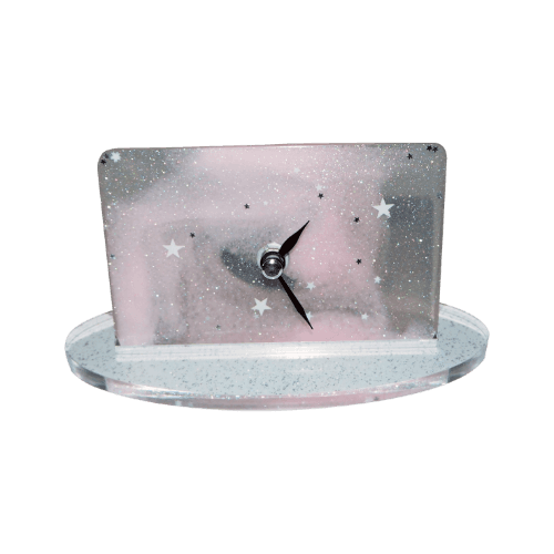moondust pink clock
