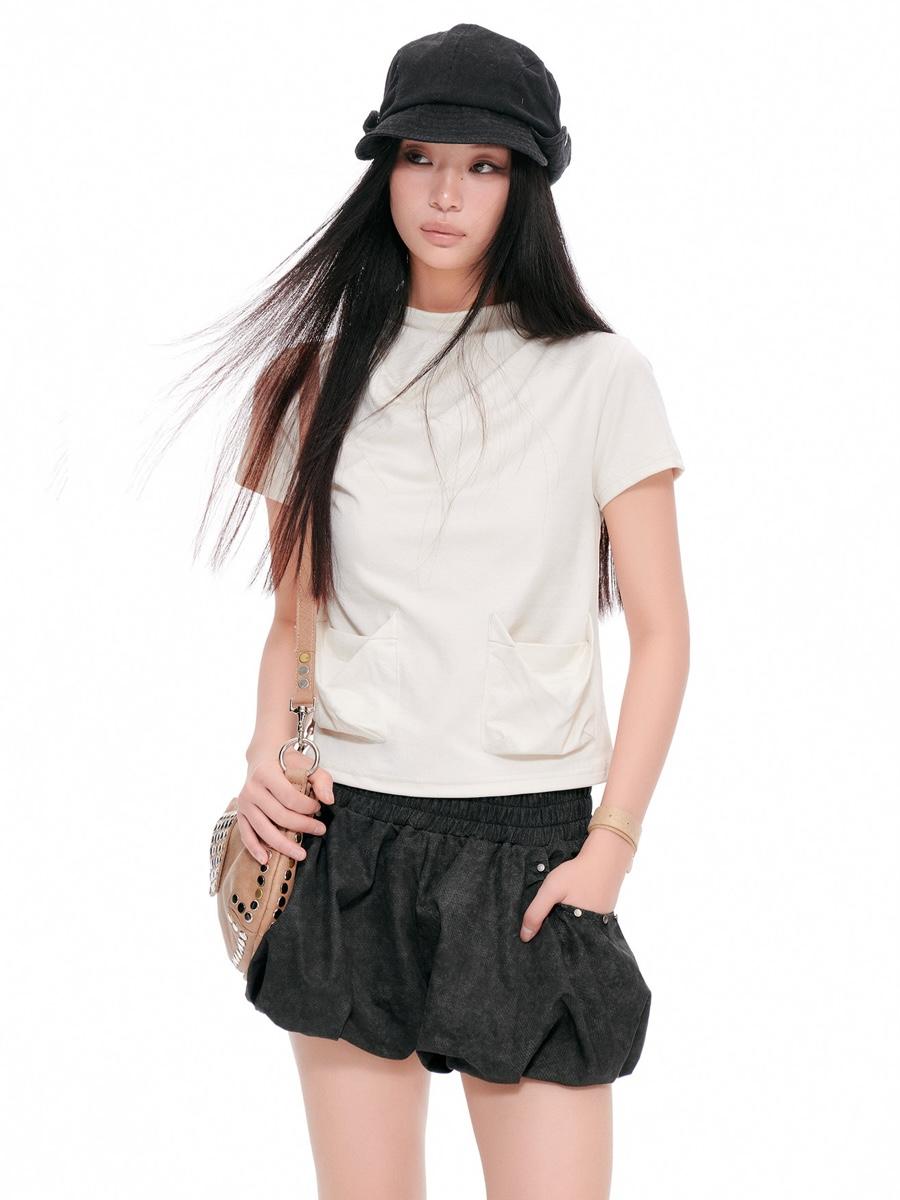 JIKOO Buffer Semi High Neck Pocket T-shirt (3color)