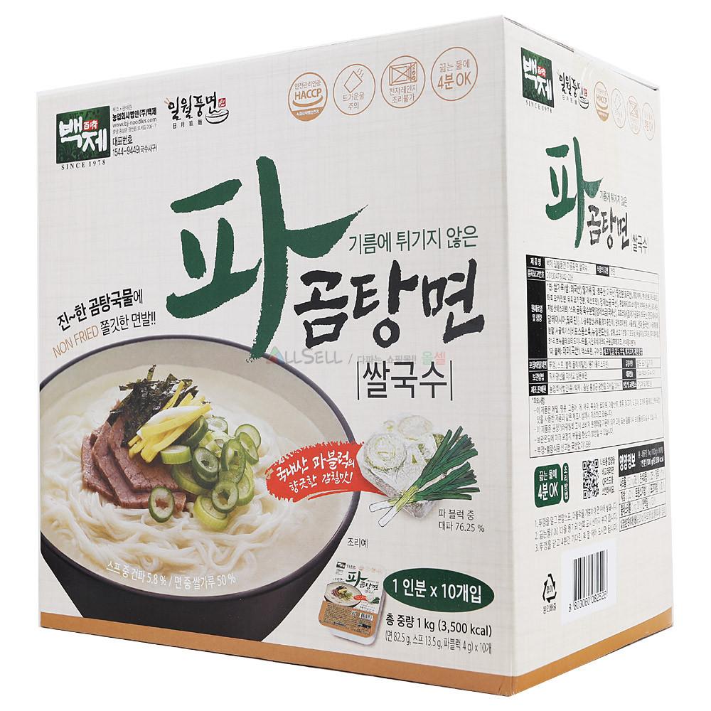 백제 일월풍면 파 곰탕면 100g x 10개/10인분