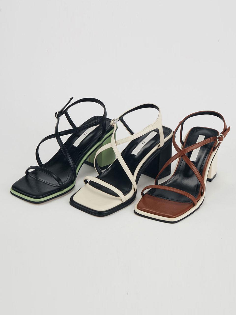 [secret] [PRE-ORDER] Square Sandal Heel (3colors)