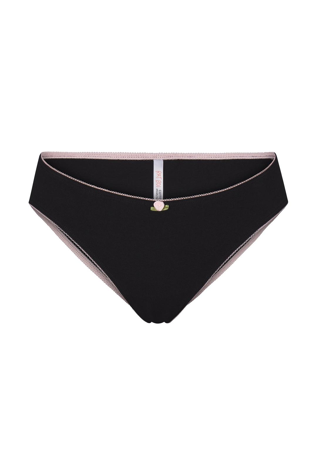 LOW RISE UNDERWEAR IN ONYX/PETAL - S / Onyx/Petal