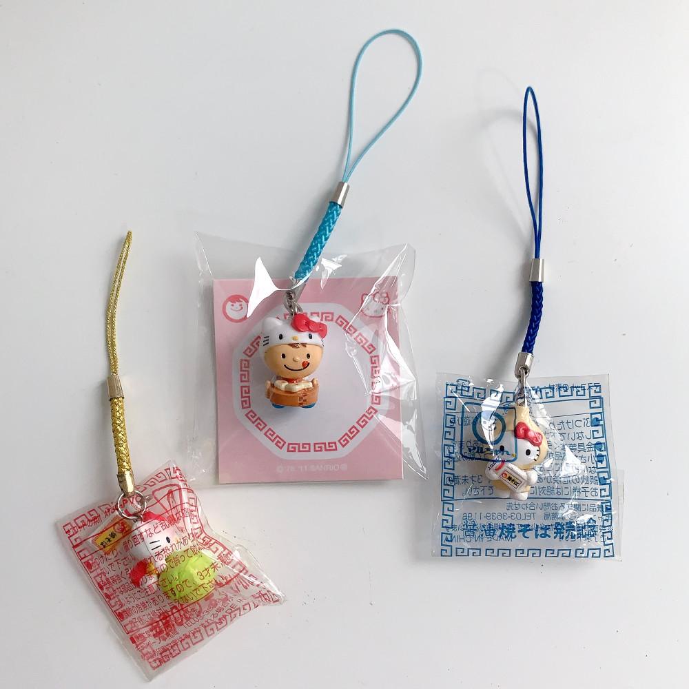 빈티지 고전 키티 스트랩 야키소바 마루짱 콜라보 3종