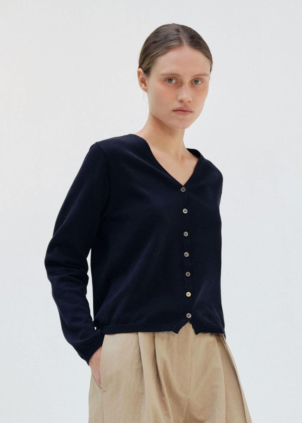 크레이프 니트 가디건 (2컬러)