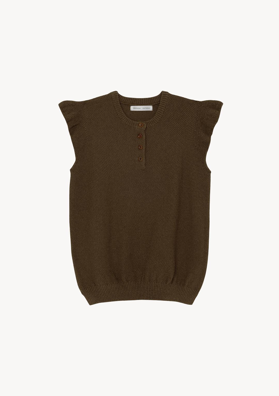 Waffle Flare Knit in Brown