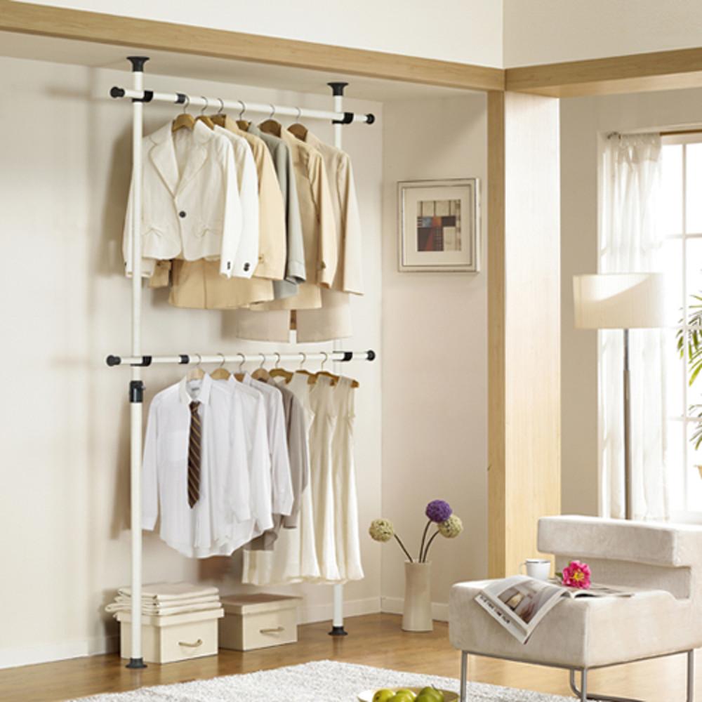 왕자 2단 너비조절 행거 옷걸이 수납 556-1