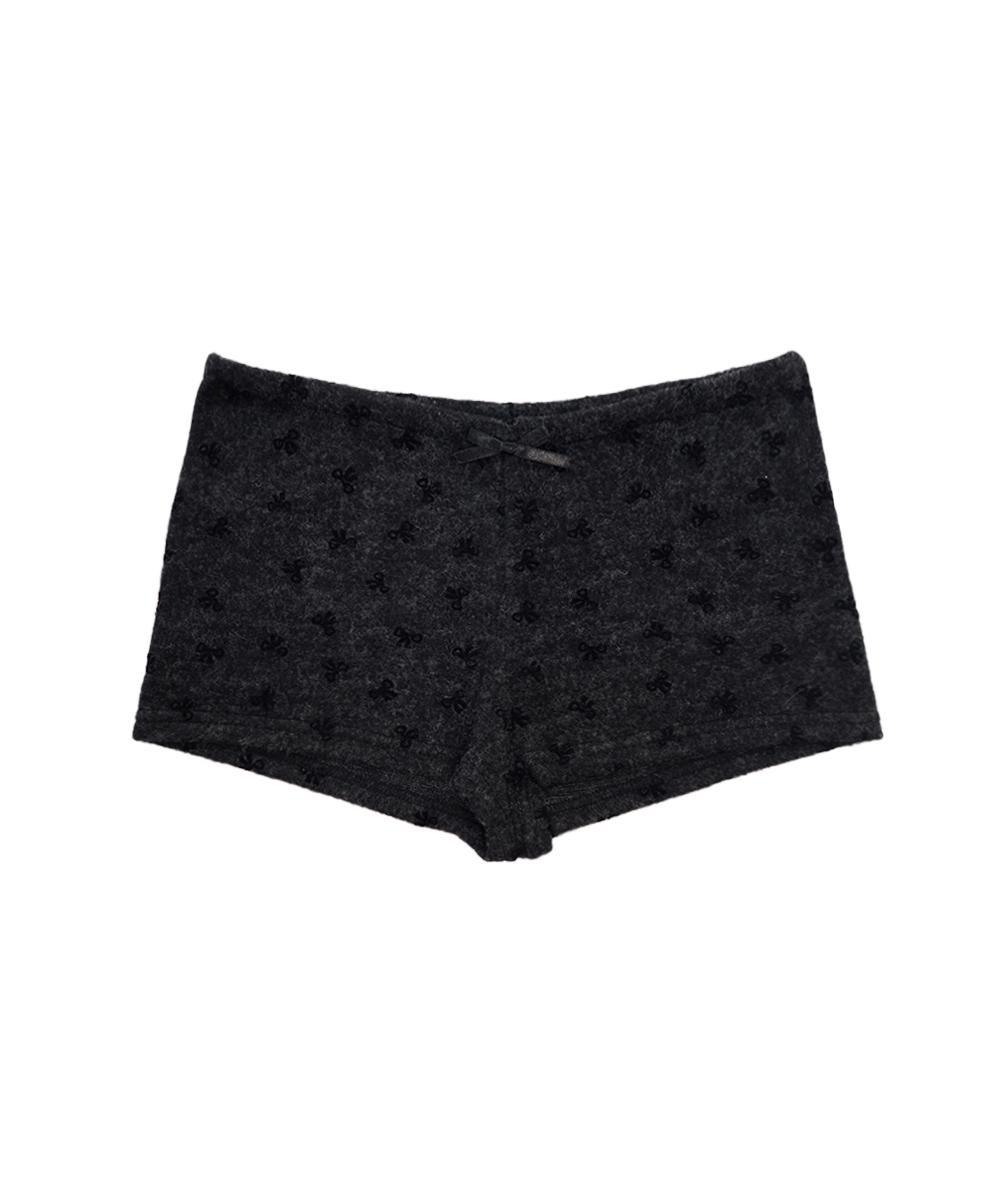 RIBBON FLOCKING MICRO SHORTS [CHARCOAL]