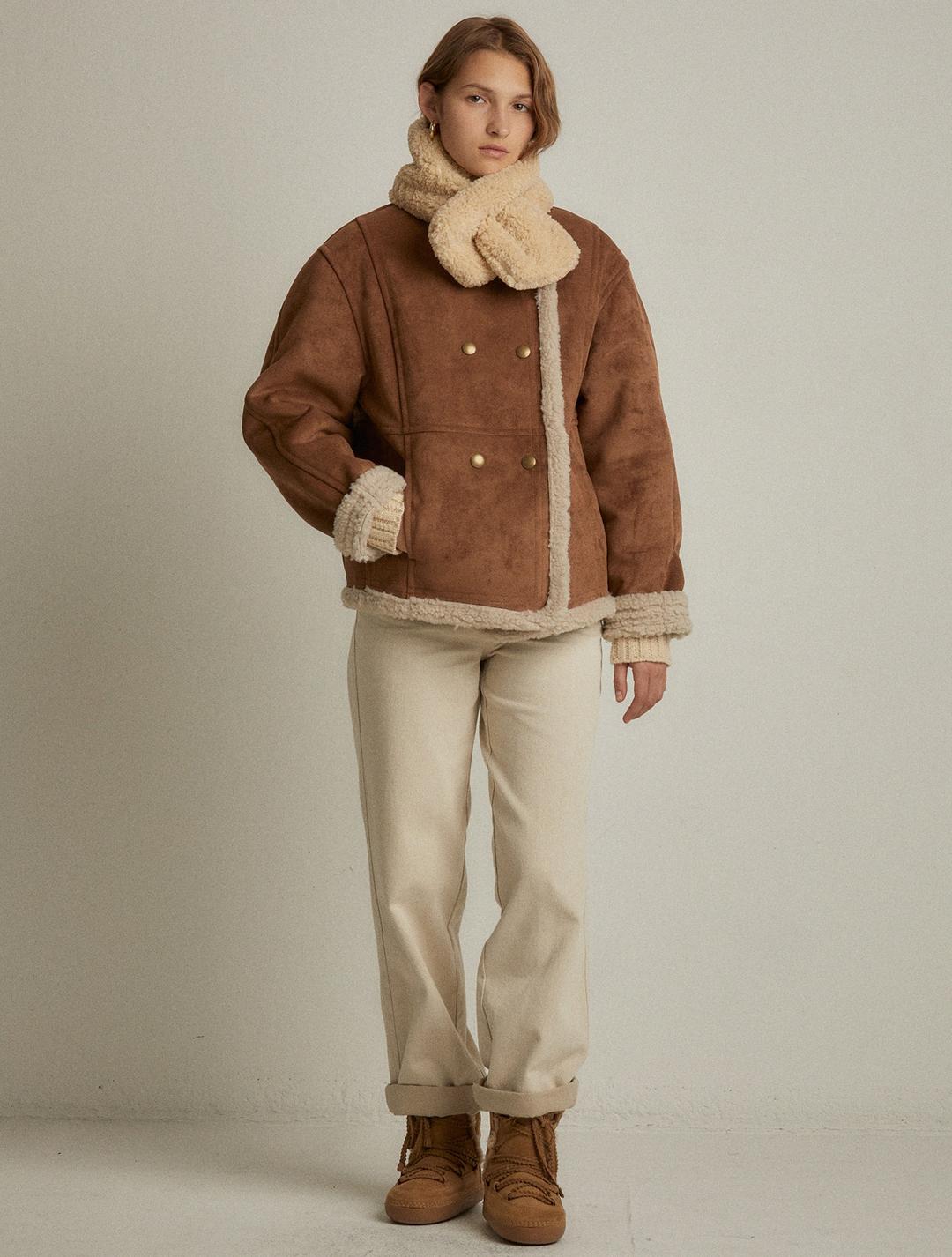 🔥시즌오프🔥 Faux shearling double coat (brown)