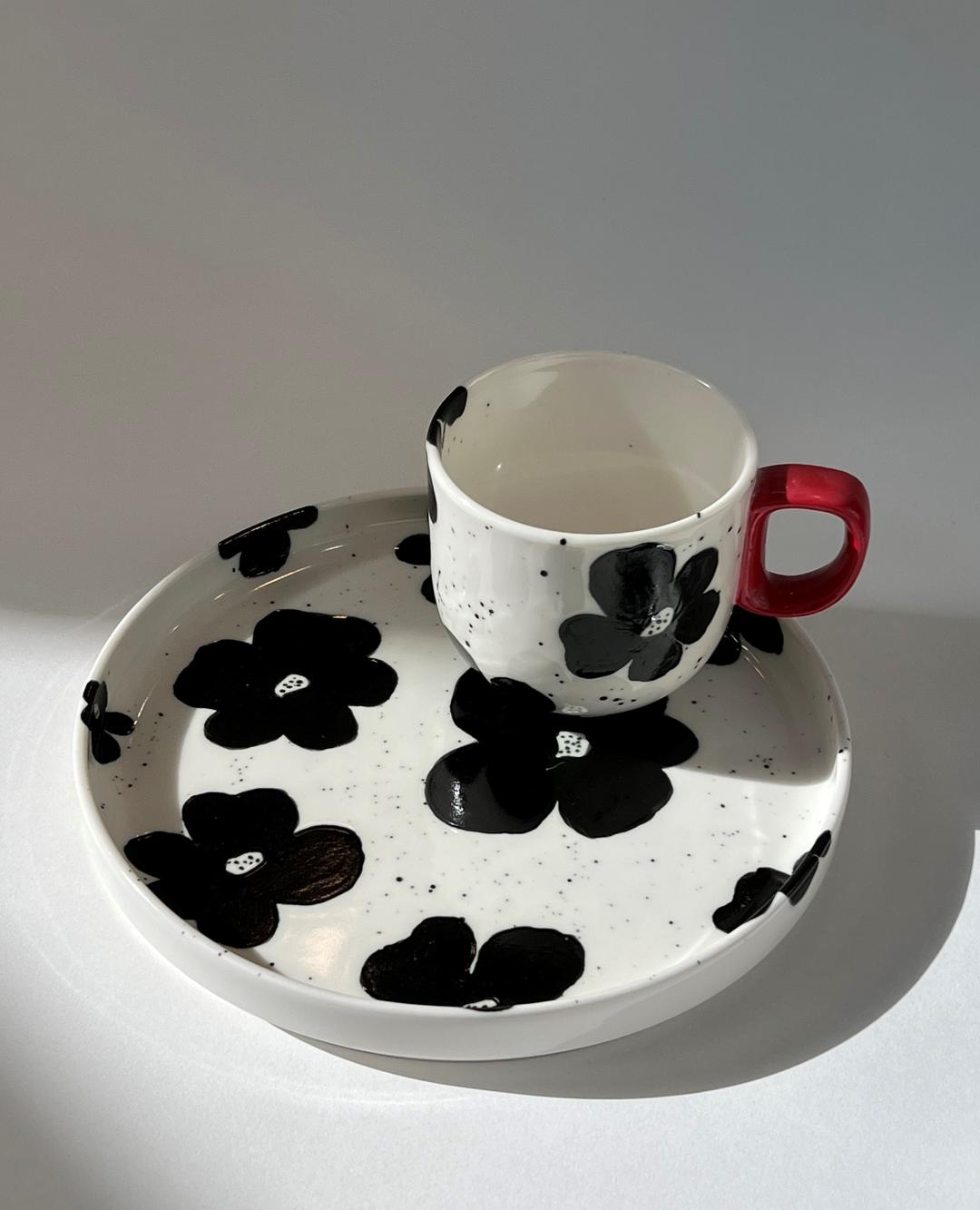 Black flowers set