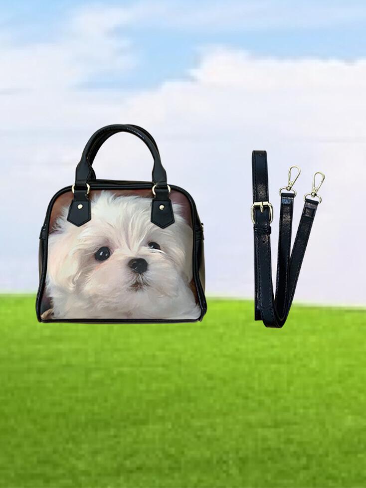 Puppy leather bag