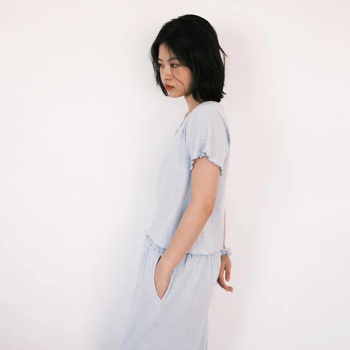 Stripe pajama set (blue)
