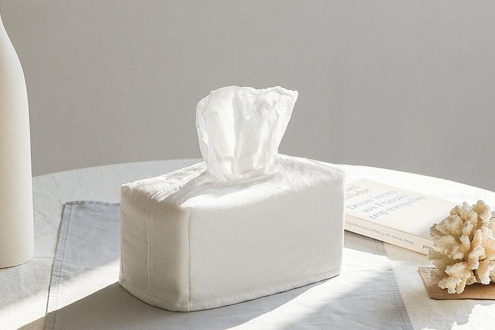 호텔 인테리어 광목 누빔 직사각형 각티슈케이스