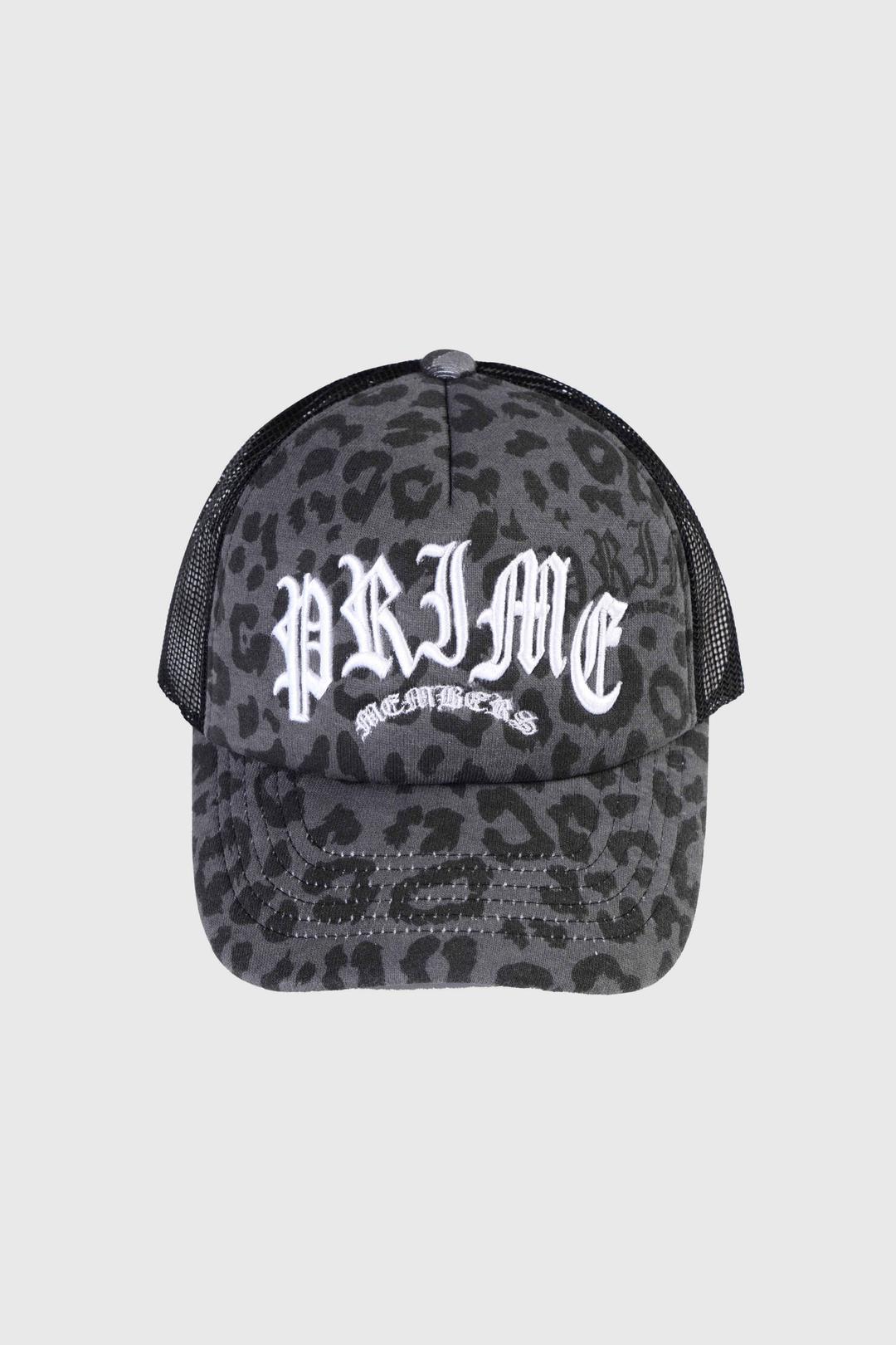Leopard Mesh Cap Black