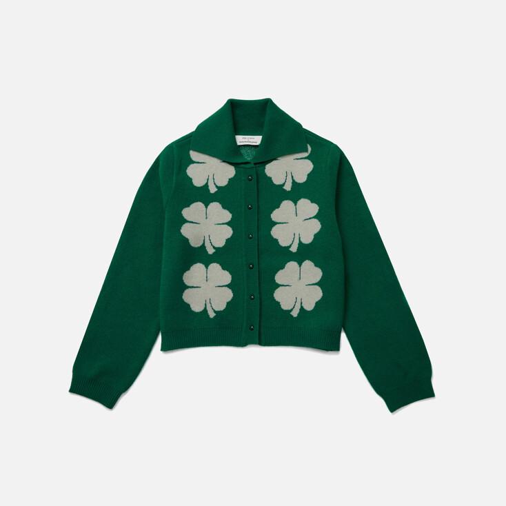 [5차리오더]Lucky Clover Cashmere Blended Collar Cardigan