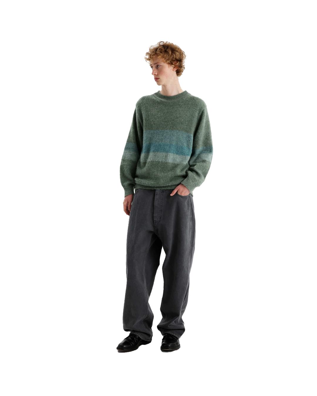 MOHAIR BLOCK KNIT GREEN