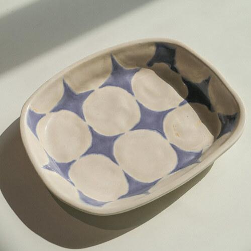 Twinkle Plate - cream&blue