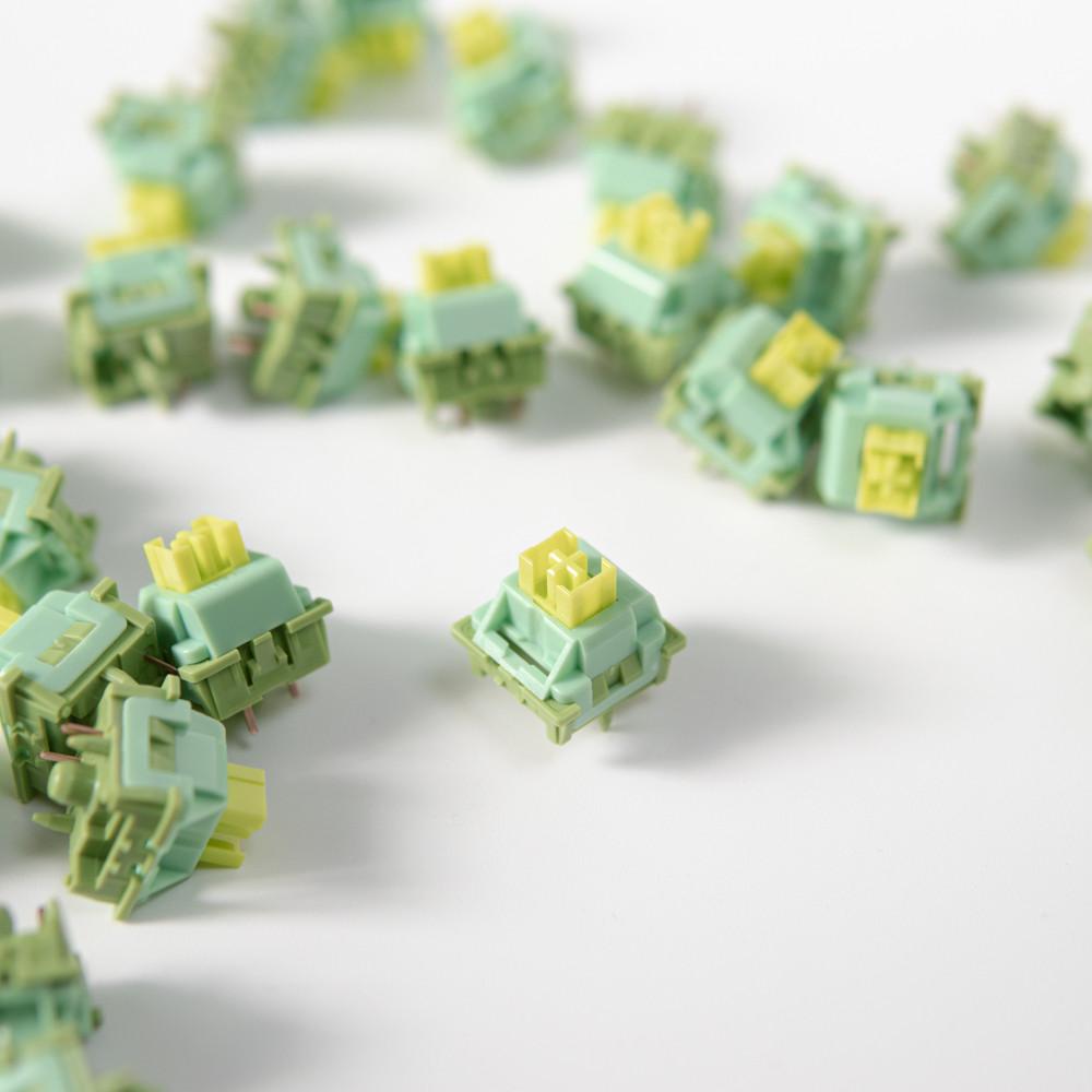 저소음 오테뮤 라임 축 V2 스위치 5pin outemu lime 택타일 사전 공장 윤활