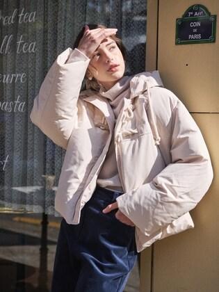 DUFFLE SHORT DOWN PADDING_ECRU