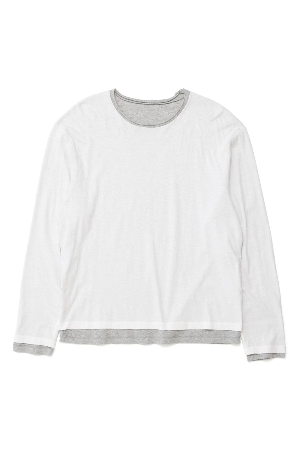 Two Face Ringer Tee White/M.Grey