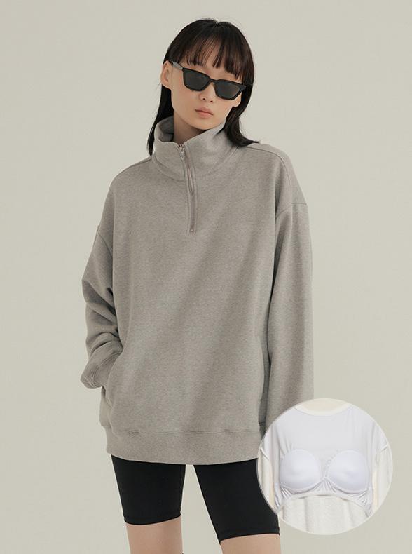 반집업 노브라 맨투맨