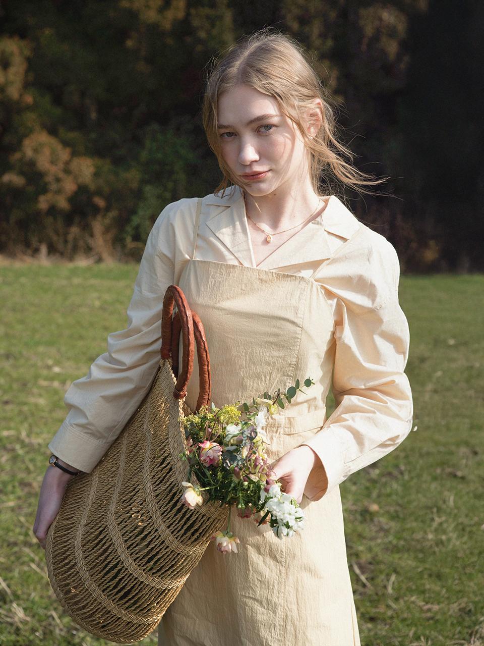 HESTIA v neck shirt_yellow
