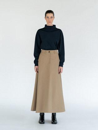 Cotton Long Skirt / Beige
