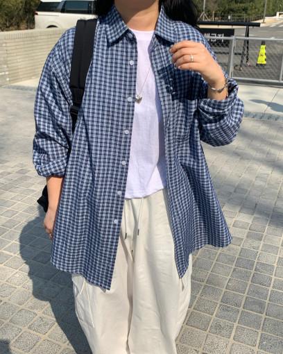 [블랙 당일발송] 라카 잔체크 박시 셔츠 (4color) (55-88) [남녀공용] 주문폭주!